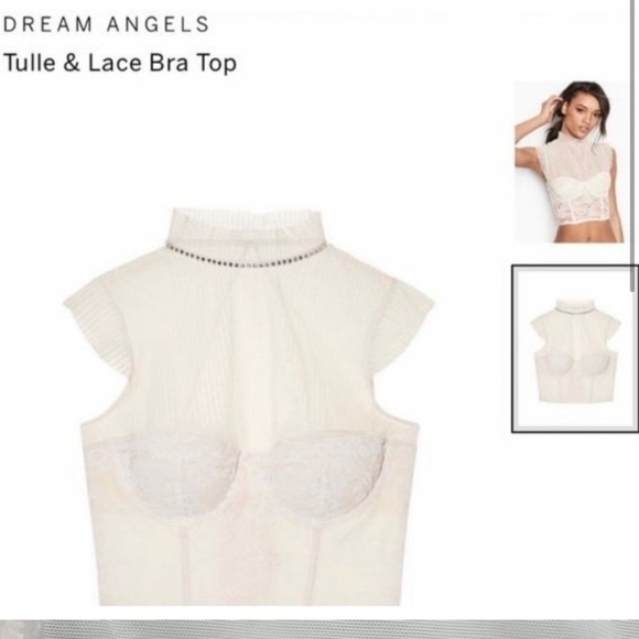 Victoria’s Secret Dream Angels Rare Tulle & Lace Bra Top Size 32D New - Picture 10 of 10